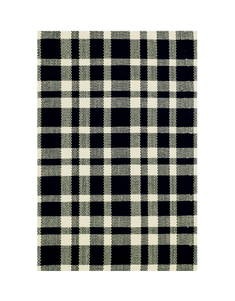 Dash & Albert Dash & Albert Tattersall Cotton Rug Black/Ecru 4' x 6'