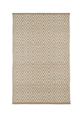 Dash & Albert Dash & Albert Diamond Indoor/Outdoor Rug in Khaki & White 3x5