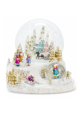 Village Double Snow Globe with Music