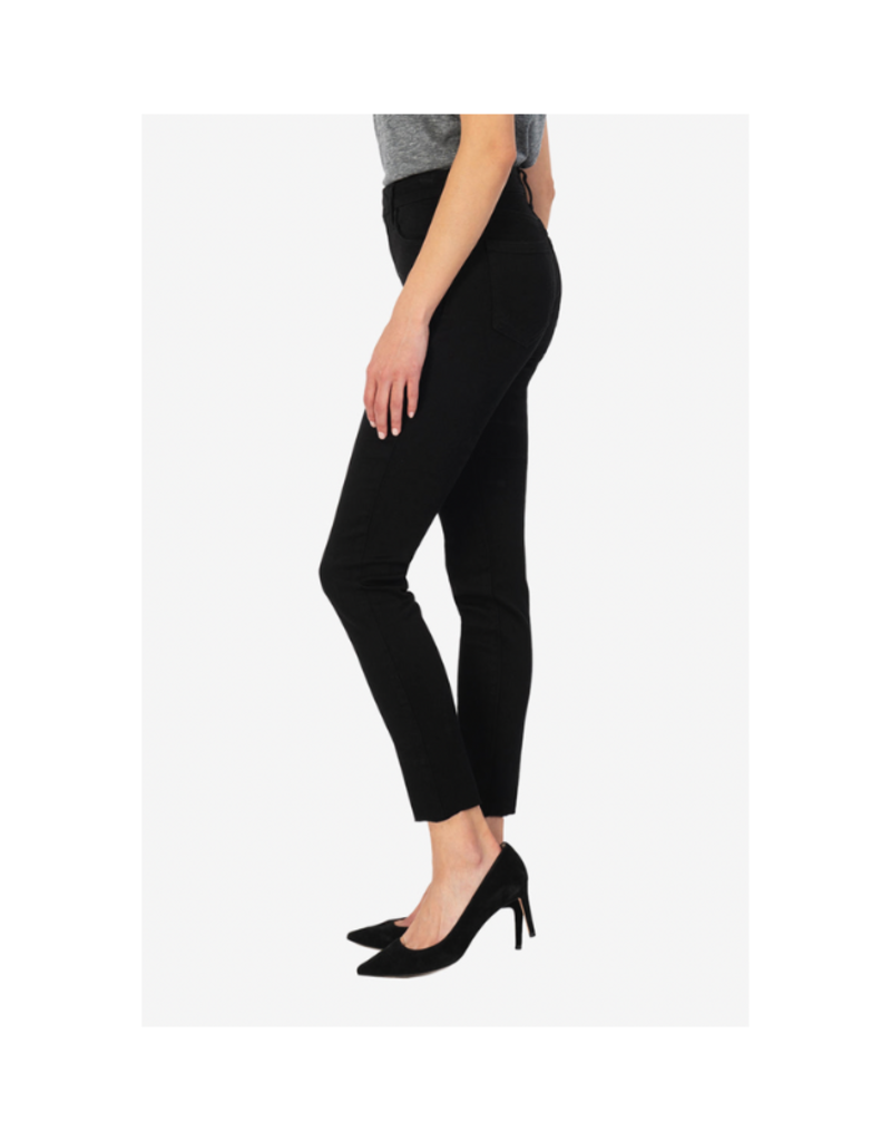 Kut from the Kloth Donna High Rise Skinny Raw Hem in Black by Kut from the Kloth