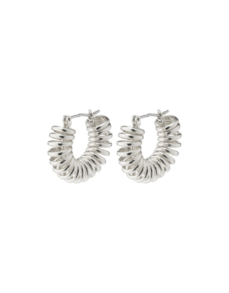 PILGRIM Sara Spiral Hoop Earring in Silver by Pilgrim