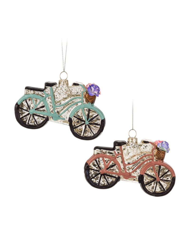Bicycle with Flowers Ornament 2 Assorted