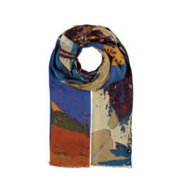 v. Fraas Floral Abstract Scarf in Royal Blue by Fraas