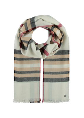 Lightweight Plaid Scarf in Off White by Fraas