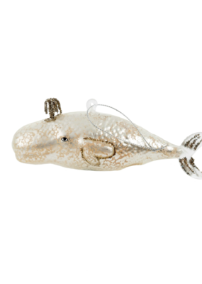 Indaba Trading Whale Ornament in Cream