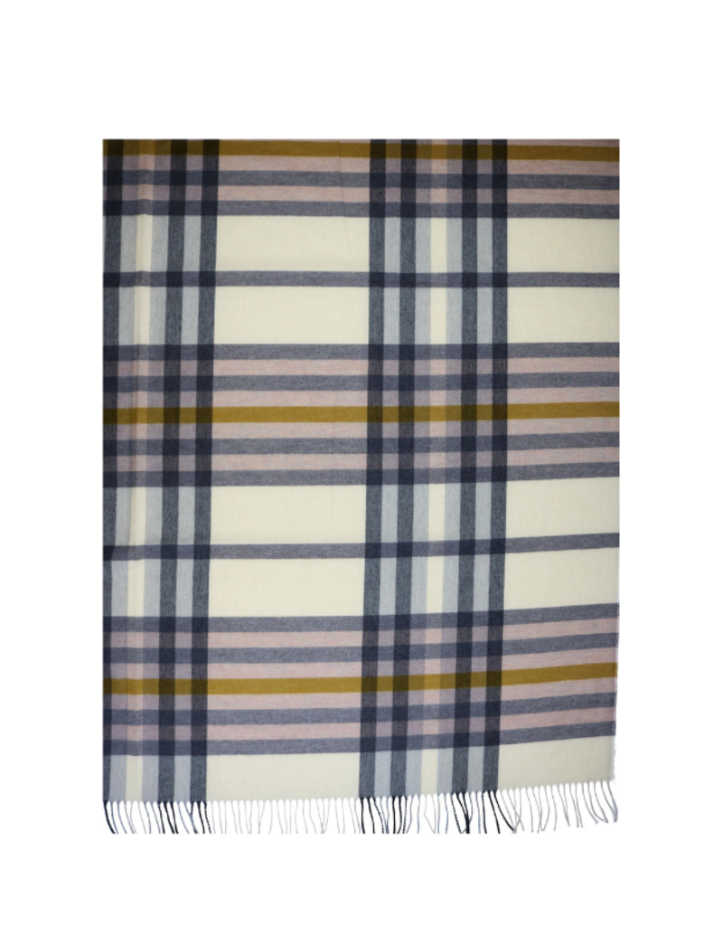 Modern Plaid Throw in Off White by Fraas