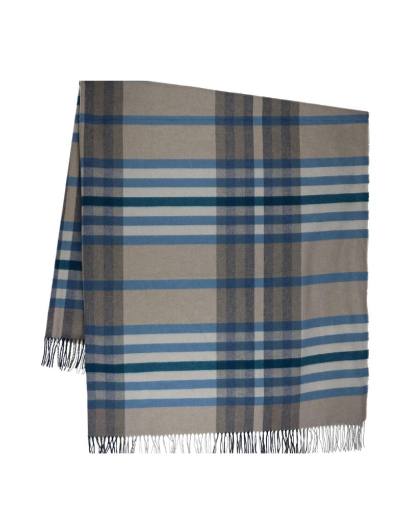 v. Fraas Modern Plaid Throw in Blue by Fraas