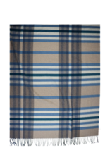 Modern Plaid Throw in Camel & Blue by Fraas