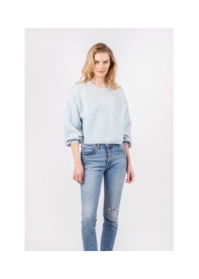 Lyla & Luxe Demi Sweater with Beading in Blue by Lyla + Luxe