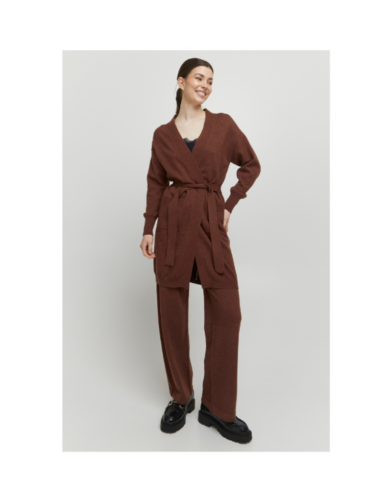 b.young LAST ONE - XS - Nonina Belt Cardigan in Brunette by b.young