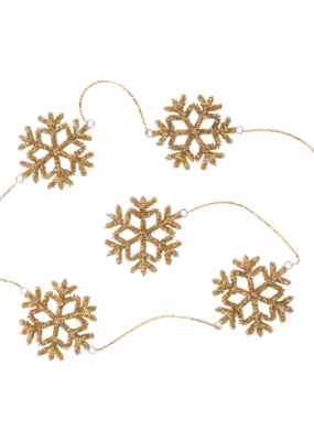 Glass Snowflakes on Beaded Garland