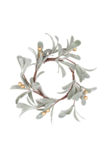 Frosted Mistletoe  with Gold Berries Mini Wreath