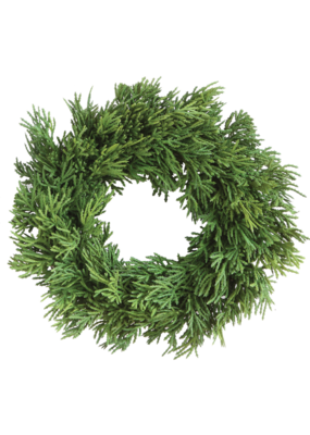 10" Round Faux Cedar Wreath
