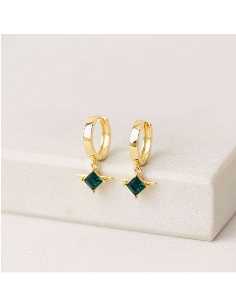 Lover's Tempo Asta Drop Hoop Earring in Emerald by Lover's Tempo