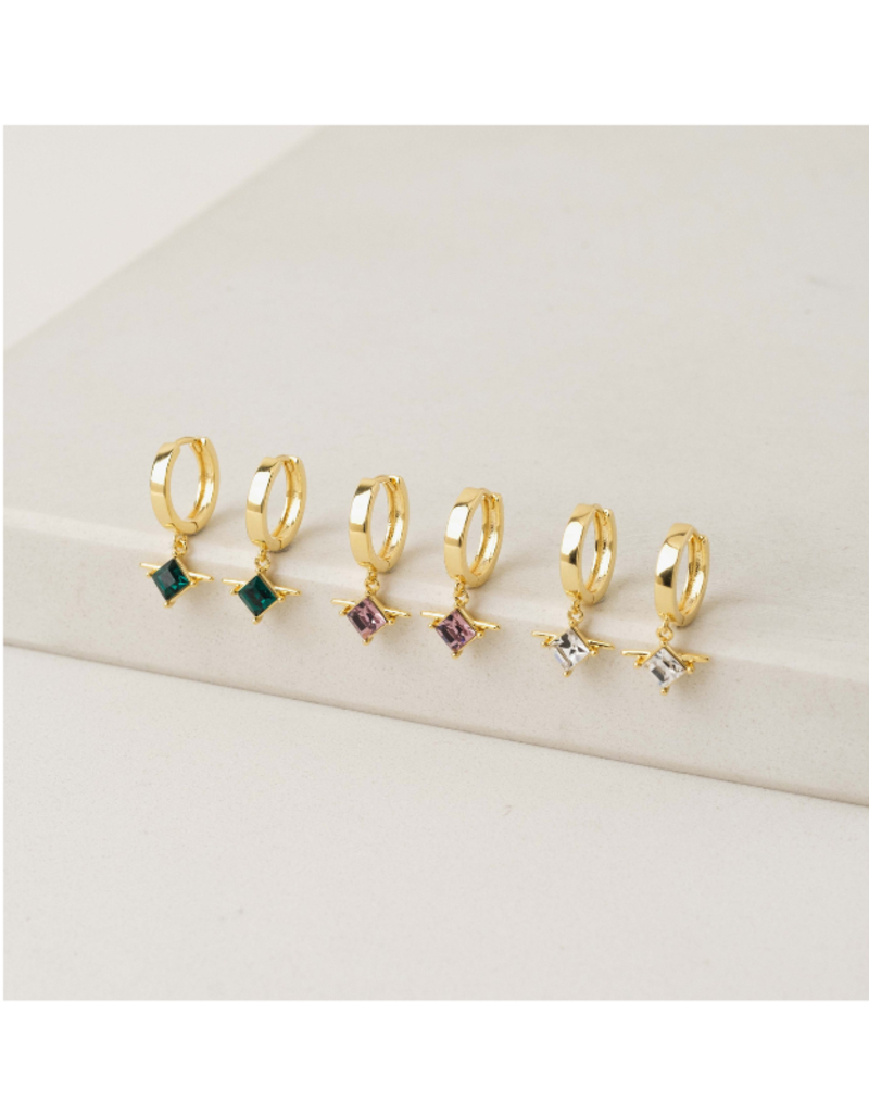 Lover's Tempo Asta Drop Hoop Earring in Emerald by Lover's Tempo