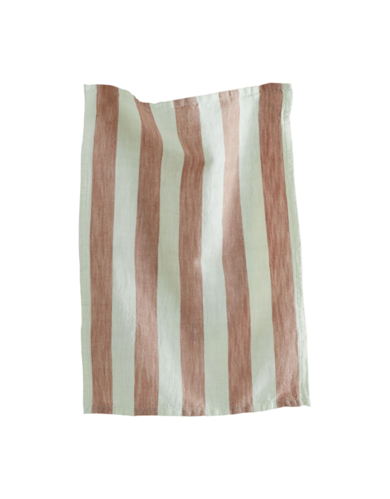 Cotton Stripe Dishtowel in Blush