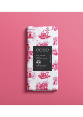 coco chocolatier Rose & Black Pepper Chocolate Bar by Coco Chocolatier