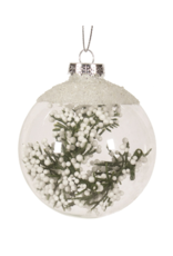Clear Ball with Snow Ornament