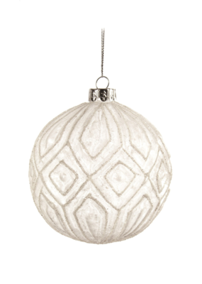 Frosted Diamond Ball Ornament