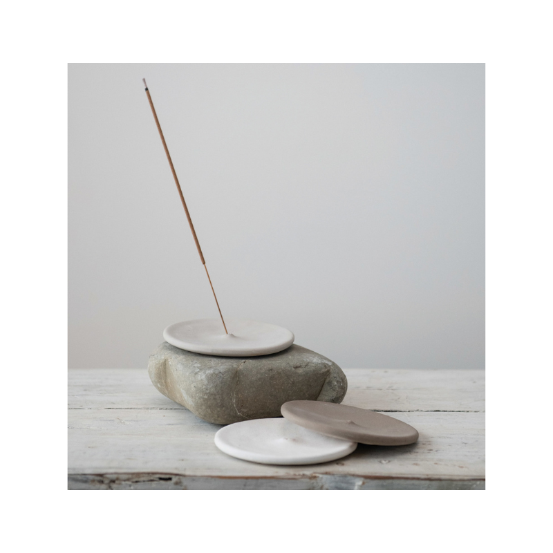 Round Stoneware Incense Holder Matte The Art of Home