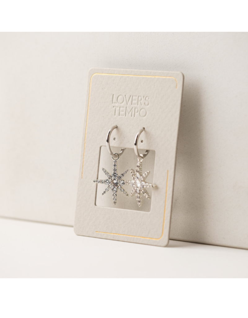Lover's Tempo Etoile Star Hoop Earrings in Silver by Lover's Tempo