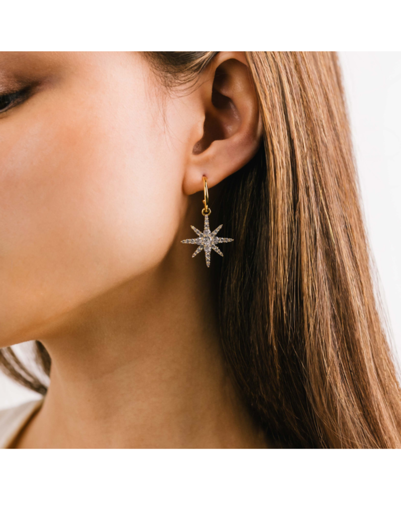 Lover's Tempo Etoile Star Hoop Earrings in Gold by Lover's Tempo