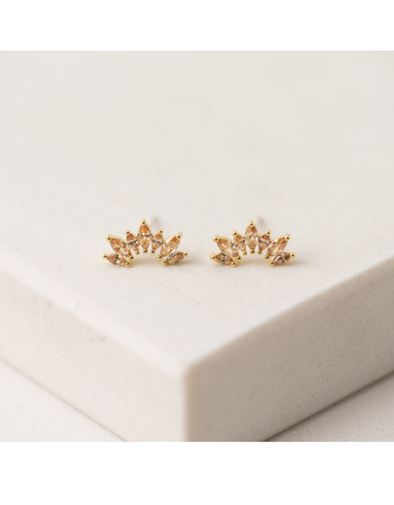 Lover's Tempo Crown Climber Earrings in Champagne by Lover's Tempo