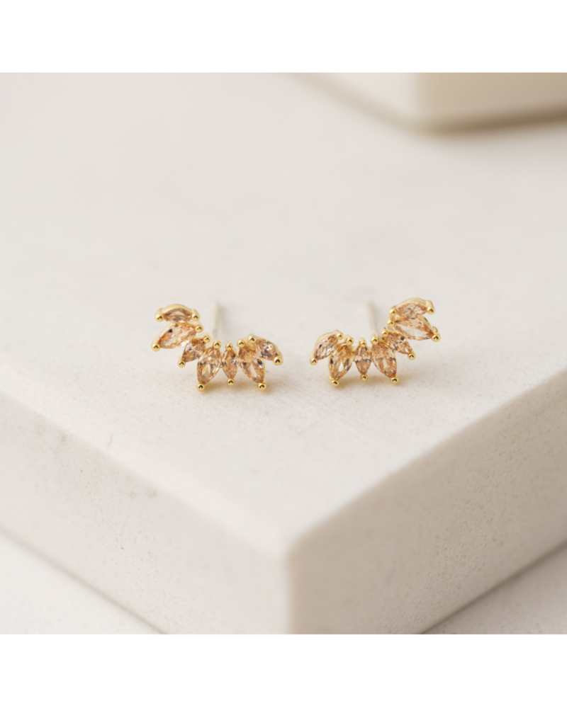 Lover's Tempo Crown Climber Earrings in Champagne by Lover's Tempo