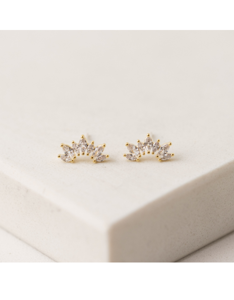 Lover's Tempo Crown Climber Earrings in Clear by Lover's Tempo