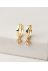 Lover's Tempo Tiara Drop Hoop Earrings in Champagne by Lover's Tempo