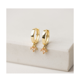 Lover's Tempo Tiara Drop Hoop Earrings in Champagne by Lover's Tempo