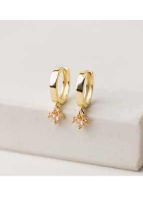 Lover's Tempo Tiara Drop Hoop Earrings in Champagne by Lover's Tempo