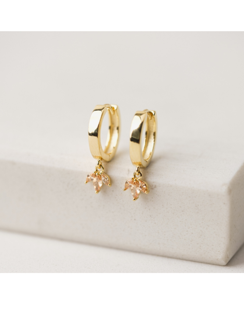 Lover's Tempo Tiara Drop Hoop Earrings in Champagne by Lover's Tempo