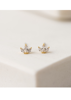 Lover's Tempo Tiara Stud Earrings in Clear by Lover's Tempo