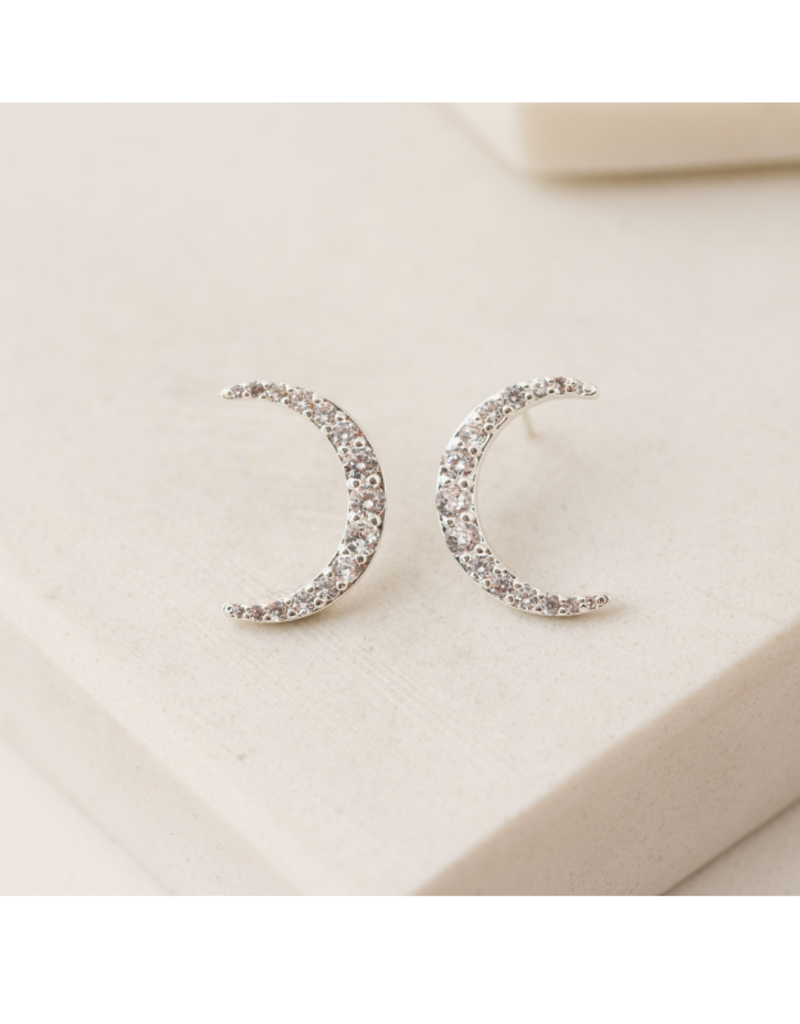 Lover's Tempo Lune Moon Stud Earrings in Silver by Lover's Tempo