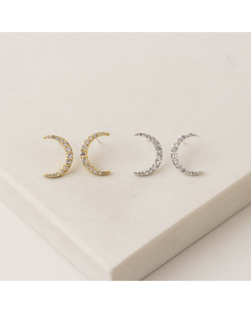 Lover's Tempo Lune Moon Stud Earrings in Gold by Lover's Tempo