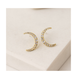 Lover's Tempo Lune Moon Stud Earrings in Gold by Lover's Tempo