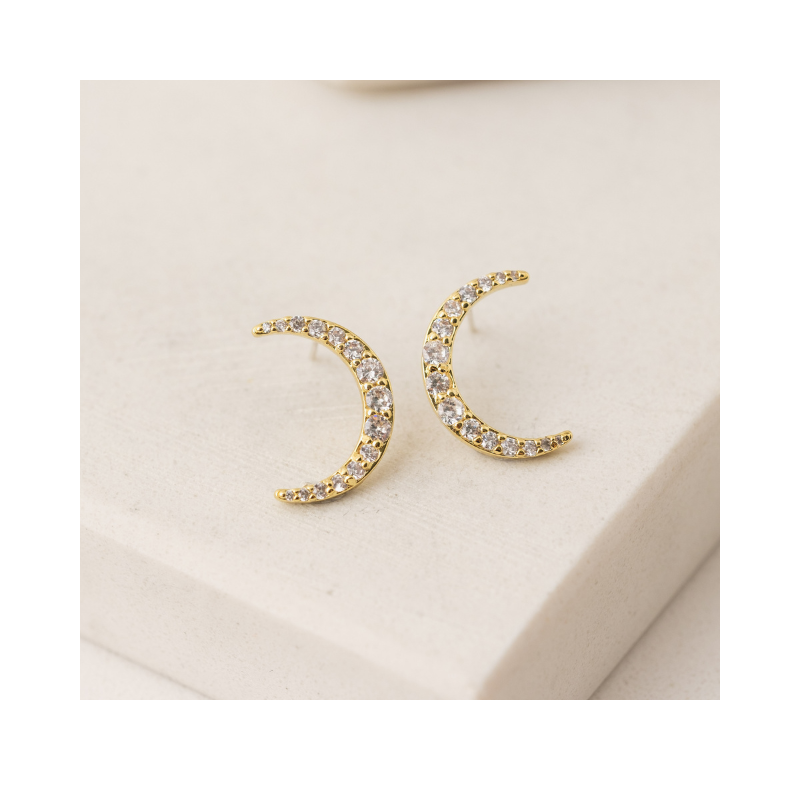 LT Lune Moon Stud Earrings Gold - The Art of Home