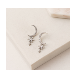 Lover's Tempo Lune Moon Drop Earrings in Silver by Lover's Tempo