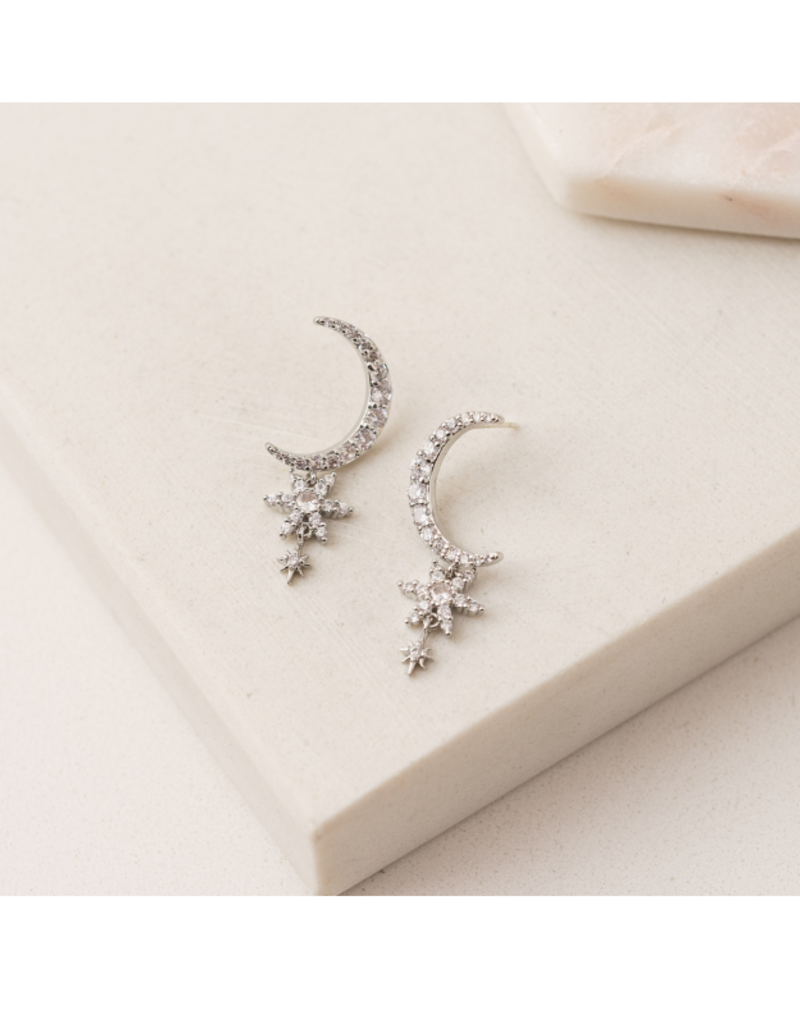 Lover's Tempo Lune Moon Drop Earrings in Silver by Lover's Tempo