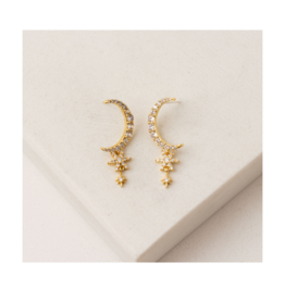 Lover's Tempo Lune Moon Drop Earrings in Gold by Lover's Tempo