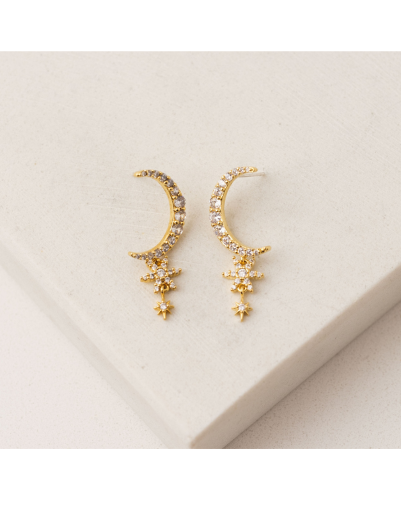 Lover's Tempo Lune Moon Drop Earrings in Gold by Lover's Tempo