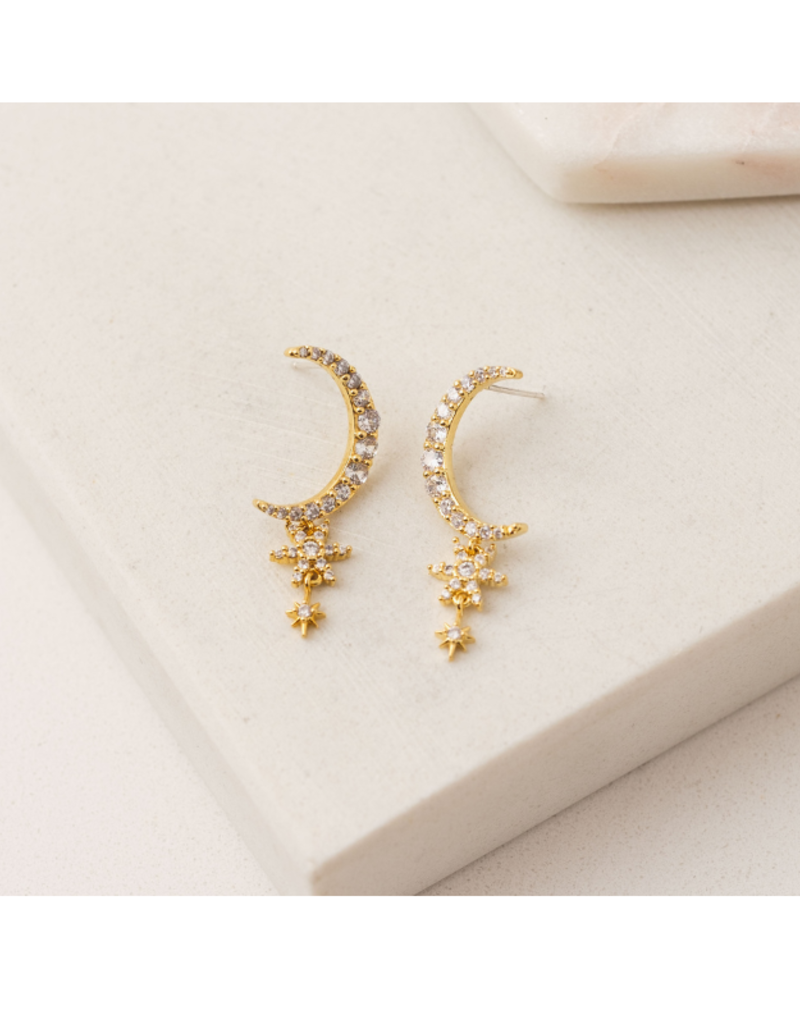 Lover's Tempo Lune Moon Drop Earrings in Gold by Lover's Tempo