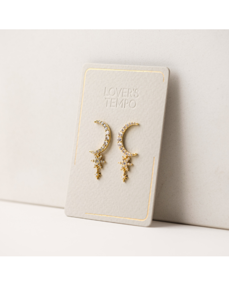 Lover's Tempo Lune Moon Drop Earrings in Gold by Lover's Tempo