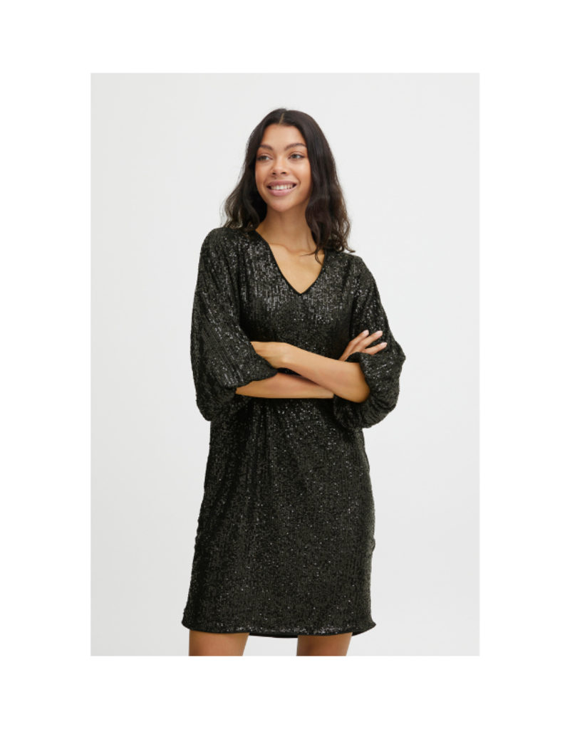 b.young LAST ONE - SIZE XS - Solia V-Neck Dress in Black by b.young