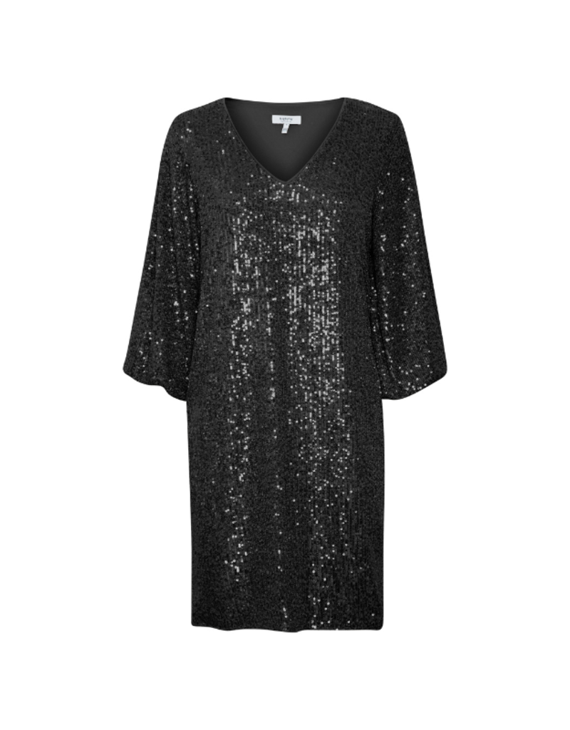 b.young LAST ONE - SIZE XS - Solia V-Neck Dress in Black by b.young