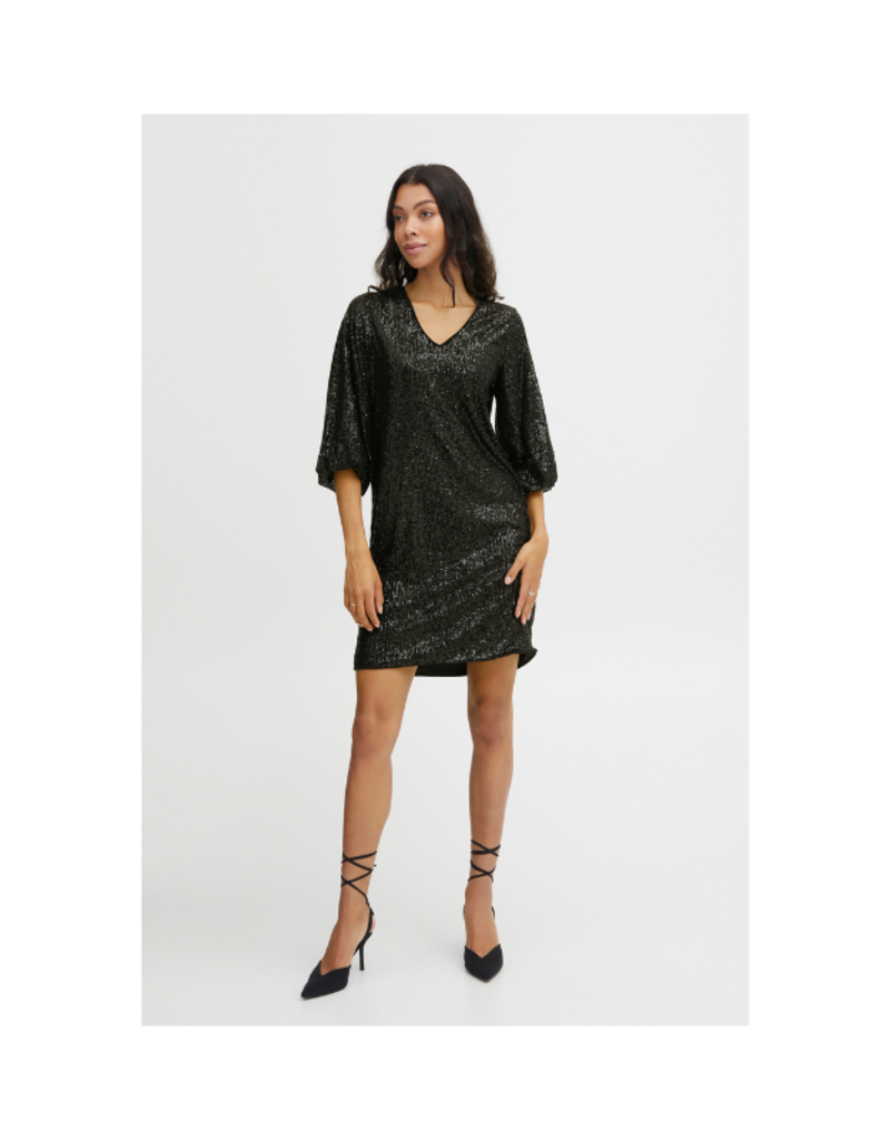 b.young LAST ONE - SIZE XS - Solia V-Neck Dress in Black by b.young