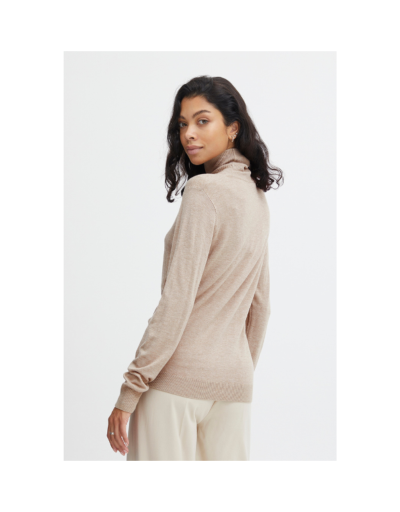 b.young Pimba Rollneck Sweater in Cement Melange by b.young