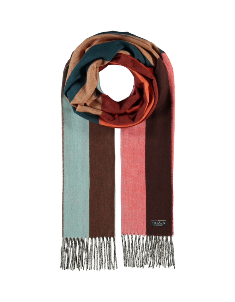 v. Fraas Artist Stripes Cashmink Scarf in Misty Blue by Fraas