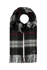 Plaid Cashmink Scarf in Navy by Fraas